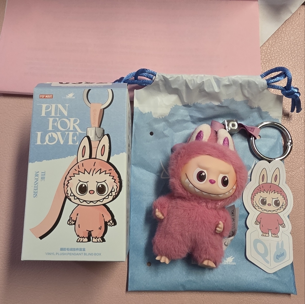 Labubu The Monsters Pin for Love Pendant Blind Box- Letter Q
